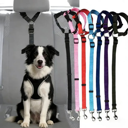 Pet Car Seat Belt - Adjustable Safety Restraint for Dogs & Cats