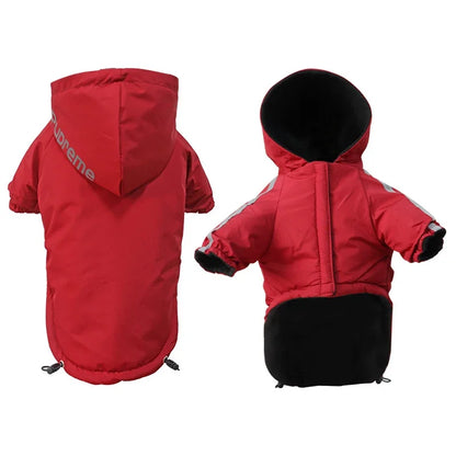 Warm Waterproof Dog Coat with Hood - Reflective Winter Jacket for Small Pets