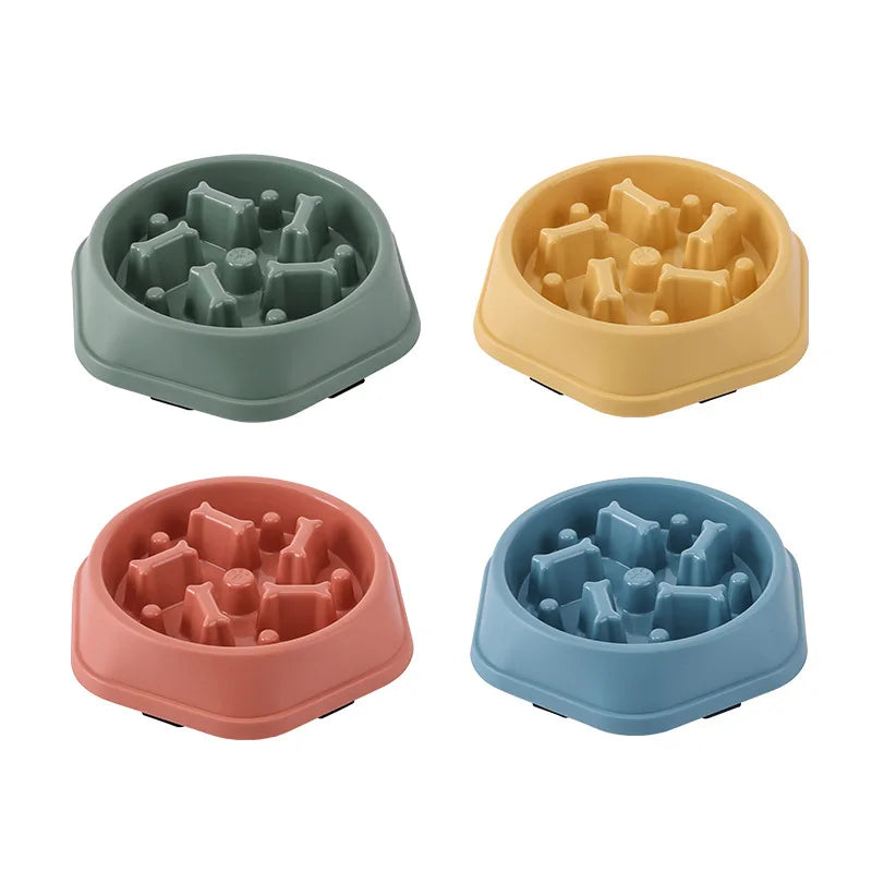 Anti-Choking Slow Feeder Bowl - Puzzle Dish for Small to Medium Dogs.