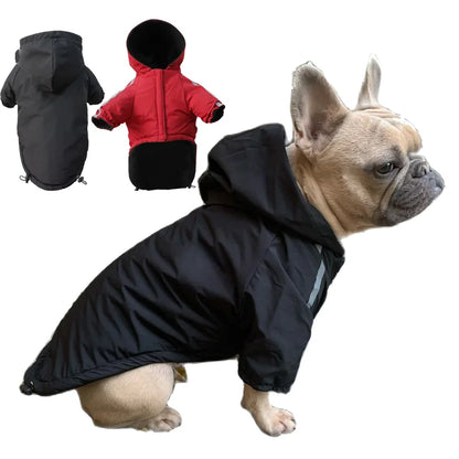 Warm Waterproof Dog Coat with Hood - Reflective Winter Jacket for Small Pets