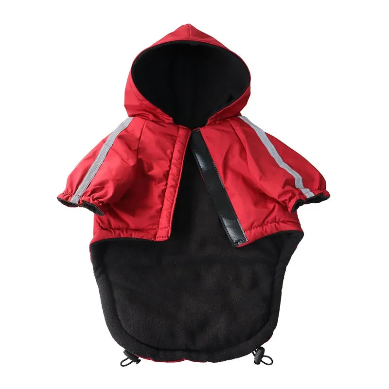 Warm Waterproof Dog Coat with Hood - Reflective Winter Jacket for Small Pets