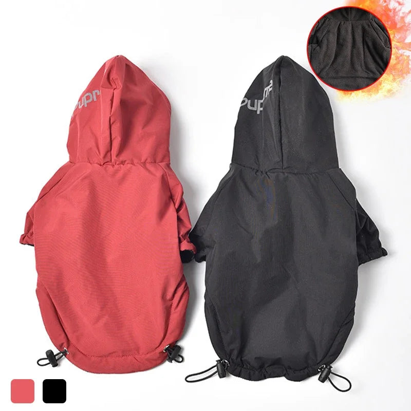 Warm Waterproof Dog Coat with Hood - Reflective Winter Jacket for Small Pets