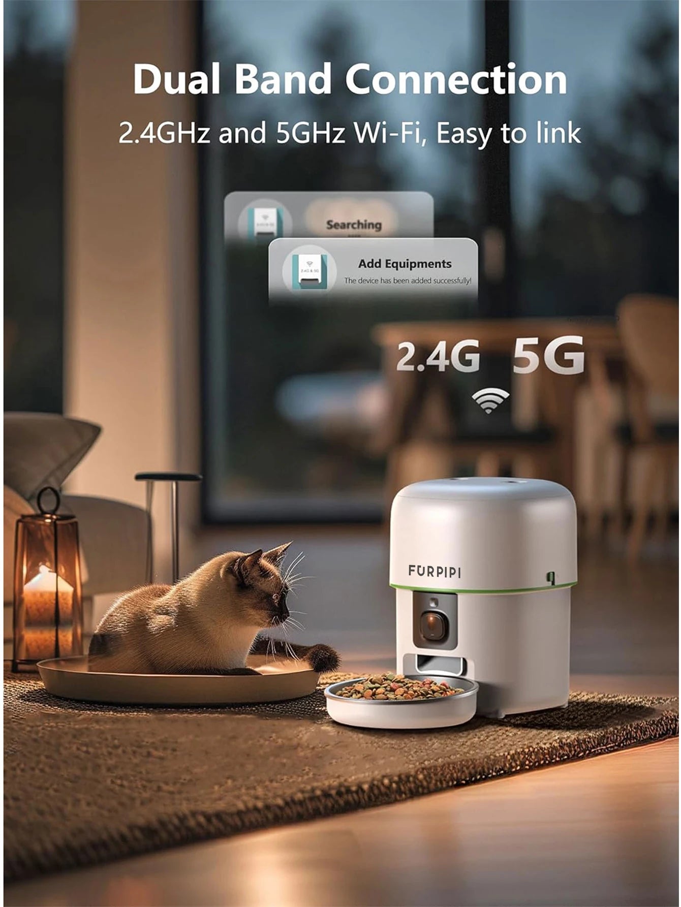 Smart Cat Feeder with 1080P Camera - WiFi Automatic Food Dispenser