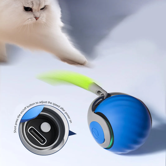 Smart Moving Cat Toy Ball - Intelligent Tail 2.0 with Adjustable Speeds.