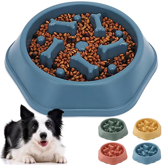 Anti-Choking Slow Feeder Bowl - Puzzle Dish for Small to Medium Dogs.