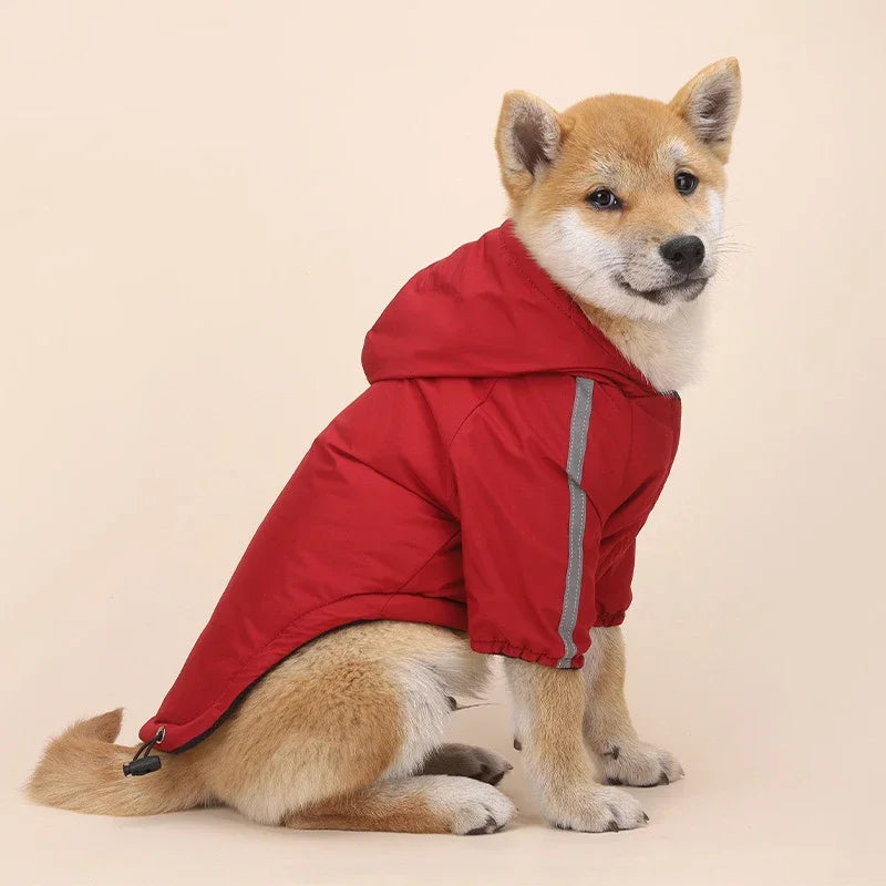 Warm Waterproof Dog Coat with Hood - Reflective Winter Jacket for Small Pets