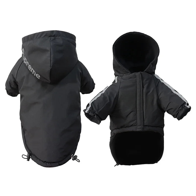 Warm Waterproof Dog Coat with Hood - Reflective Winter Jacket for Small Pets