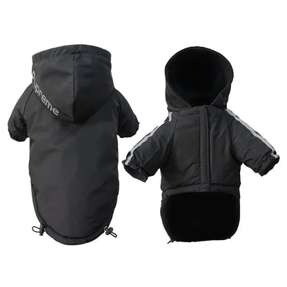 Warm Waterproof Dog Coat with Hood - Reflective Winter Jacket for Small Pets