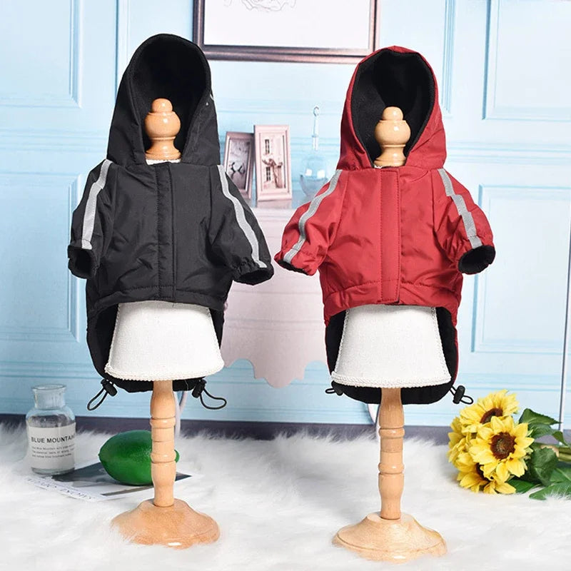 Warm Waterproof Dog Coat with Hood - Reflective Winter Jacket for Small Pets