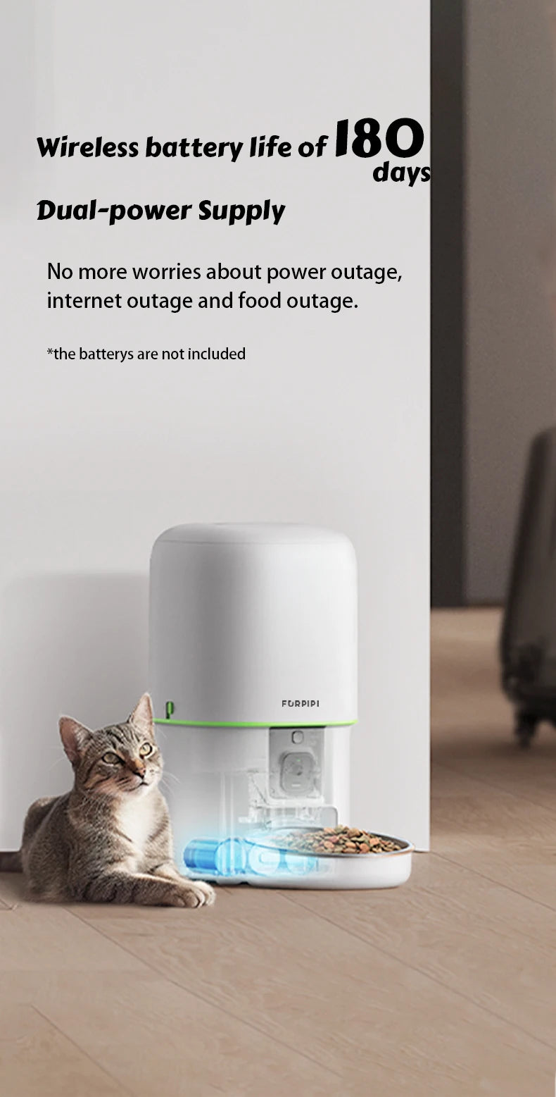 Smart Cat Feeder with 1080P Camera - WiFi Automatic Food Dispenser