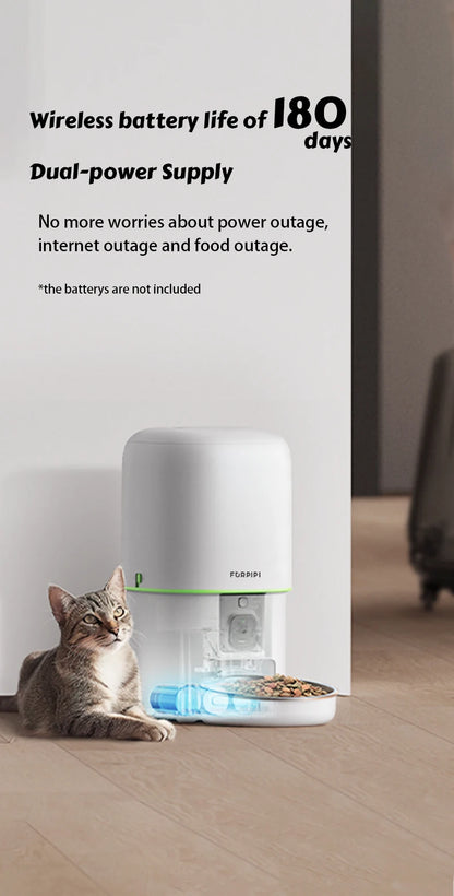 Smart Cat Feeder with 1080P Camera - WiFi Automatic Food Dispenser